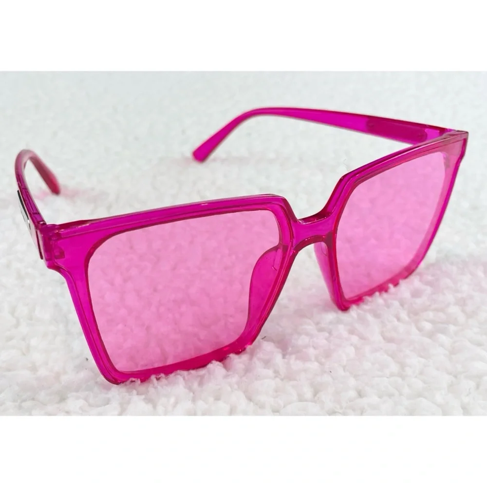 (NIB) RENNES • Hot Pink Square Frame Fashion Glasses - Picture 6 of 16